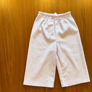 Zara Lavender Check Cropped Wide-Leg Pants